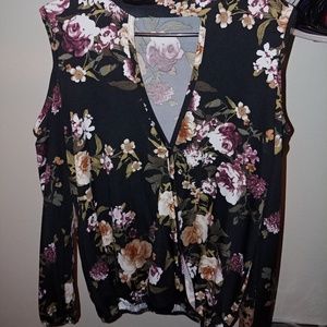 Floral shoulder less top